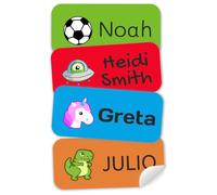 50 Étiquettes autocollantes personnalisées pour vêtements et objets. Pas de repassage nécessaire. Résistantes à la machine à laver et lave-vaisselle