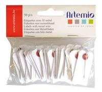 50 étiquettes fil métal 2x4cm blanc - artemio 11060134 Blanc G