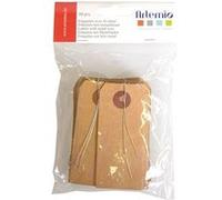 50 étiquettes kraft avec fil métal - artemio 11006808 Marron G