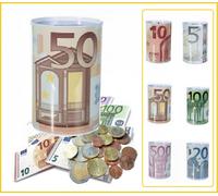 50 EURO Billet De Banque Tirelire Métallique En Tôle Cochon Tire 15x10cm