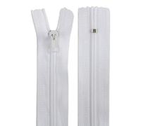 50 Fermetures éclair, 25 cm longue, 24 mm large, spirale, Couleur: blanc