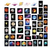 50 Feuille d'autocollants Cosmiques, Décoration Planétaire, Imperméables, À Thème Spatial, Pour Enfants