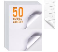 50 Feuilles 2 Étiquette par Feuille - Papier Adhésif A5 pour Imprimantes | 297 mm x 210 mm - Papier Autocollant Imprimante Blanc | Imprimantes à Jet d'Encre, Laser, Photocopieuses…