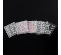 50 feuilles 3D Stickers Ongles Fleurs, multicolore élégant Design 3D autocollant pointe autocollants à ongles, mélange divers