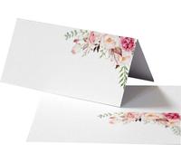 50 feuilles de cartes de table avec roses imprimŽes, carte nominative, cartes de place pour la dŽcoration de table, mariage, banquet, diner