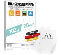 50 feuilles de papier transparent DIN A4 PREMIUM 102g pour auto-impression, artisanat - papier calque, film transfert pour marque-places et lanternes d'Allemagne