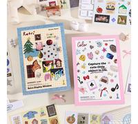 50 feuilles de stickers rétro de dessins animés, autocollants esthétiques pour journalisation, scrapbooking, ordinateur portable, bouteille d'eau, accessoires de planificateur Retro Showcase
