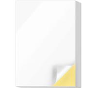 50 FEUILLES ETIQUETTES A4 autocollantes - Papier blanc adhésif en planche - Feuille pour laser et jet d'encre de 210x297 mm blanche