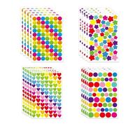 50 Feuilles Gommettes Autocollantes Enfants, Kids Stickers Forme de Coeurs Étoiles Pois Autocollants Colorés pour DIY