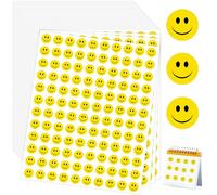 50 Feuilles Gommettes Smile Autocollant,Smiley Face Stickers,Rond Gommettes Récompense,Autocollants De Récompense Éducatifs,Jaunes