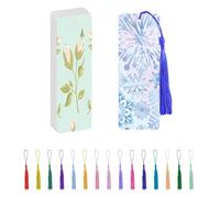 50 Feuilles Papier Aquarelle 300g Coton, 15 x 5 cm Bloc Aquarelle, Papier Marque-page Papier pour Aquarelle Blanc, DIY Marque Page pour Peinture, Cartes Postales, Cartes de Vœux, avec 15 Pompons