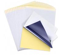50 Feuilles Papier Transfert Tatouage A4 4 Couches Stencil Thermocopieur | Carbone Bleu Pour Dessin Manuel Imprimante Copieur Studios Artistes Débutants Motifs Nets Découpe Libre Usage Régulier DIY