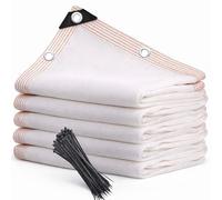 50% Filet d'Ombrage Blanc Anti-UV Toile Solaire Résistante avec Œillets, Bâche Respirante pour Pergola de Jardin, Plantes de Serre, Fête en Plein Air, Poulailler et Espace Patio(3x4.0m)