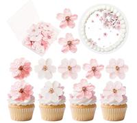 50 Fleur Comestible pour Gateau,Decoration Gateau Anniversaire en Papier