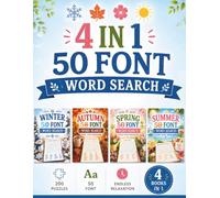 50 Font Word Search Fun: 4-in-1 Seasons Collection (Spring, Summer, Autumn & Winter): Extra Large Print Word Search Puzzles for Adults, Seniors & ... Easy & Relaxing Seasonal Word Search Puzzles