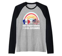 50% français 50% américain pour être 100% génial français américain Manche Raglan