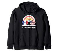 50% français 50% américain pour être 100% génial français américain Sweat à Capuche