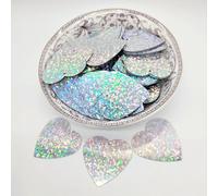 50 g de paillettes plates en forme de cœur de 32 mm pour loisirs créatifs et accessoires de couture. Confettis, paillettes argentées holographiques avec 1 trou.