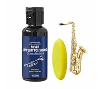 50 g de vernis à argent - 30 ml de dissolvant de ternissement, nettoyant pour bagues, montres, colliers, bijoux, saxophone, clarinette, instrument de musique 30 ml + éponge