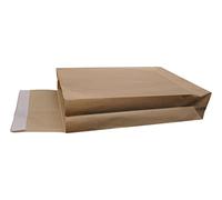 50 grandes Pochettes KRAFT ARMÉ avec soufflet de 9 cm 28 x 41 cm 135 g kraft blond renforcé auto adhésive sac à soufflet 90 mm enveloppe pochette expédition solide indéchirable 280 x 410 mm