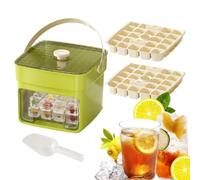 50-Grid Ice Cube Maker - Press Release Tray Mold | Double-Layer Box Storage