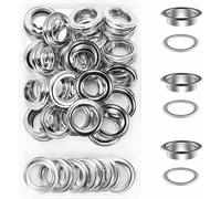 50 Grommets Eyelets Ensembles Oeillets 20mm Grommet Kit Oeillet pour Toile Bâche Tente de Réparation Argent