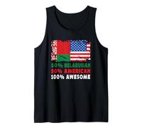 50% Half Belarusian Half American 100% Awesome Belarus Flag Débardeur