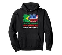 50% Half Brazilian Half American 100% Awesome Brazil Flag Sweat à Capuche
