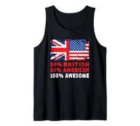 50% Half British Half American 100% Awesome UK Flag Débardeur