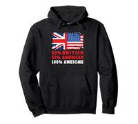 50% Half British Half American 100% Awesome UK Flag Sweat à Capuche