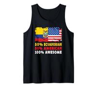 50% Half Ecuadorian Half American 100% Awesome Ecuador Flag Débardeur