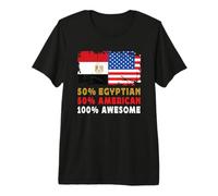50% Half Egyptian Half American 100% Awesome Egypt Flag T-Shirt Haut de Gamme