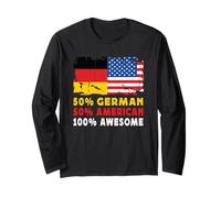 50% Half German Half American 100% Awesome Germany Flag Manche Longue