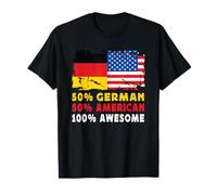 50% Half German Half American 100% Awesome Germany Flag T-Shirt