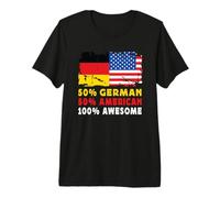 50% Half German Half American 100% Awesome Germany Flag T-Shirt Haut de Gamme