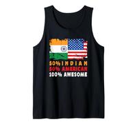 50% Half Indian Half American 100% Awesome India Flag Débardeur