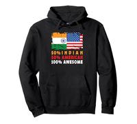 50% Half Indian Half American 100% Awesome India Flag Sweat à Capuche