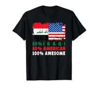 50% Half Iraqi Half American 100% Awesome Iraq Flag T-Shirt