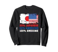 50% Half Japanese Half American 100% Awesome Japan Flag Sweatshirt