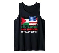 50% Half Palestinian American 100% Awesome Palestine Flag Débardeur