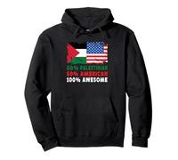 50% Half Palestinian American 100% Awesome Palestine Flag Sweat à Capuche