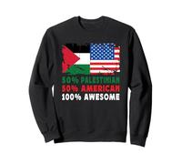 50% Half Palestinian American 100% Awesome Palestine Flag Sweatshirt