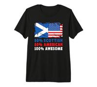 50% Half Scottish Half American 100% Awesome Scotland Flag T-Shirt Haut de Gamme