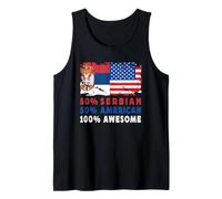 50% Half Serbian Half American 100% Awesome Serbia Flag Débardeur