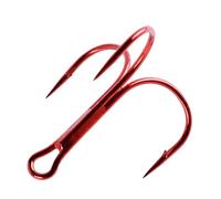 50 hameçons triples, de pêche à Trois Pointes barbelées en Acier Haute teneur Carbone, for la Carpe et mer sur Les rochers(Rot,8#)