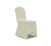 vidaXL Housses de chaise extensibles – 50 pièces – Crème