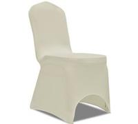 vidaXL Housses de chaise extensibles – 50 pièces – Crème