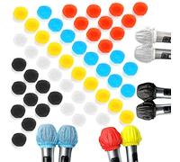 50 housses de microphone hygiéniques jetables en tissu non tissé, adaptées à la plupart des microphones portables pour karaoké, concert, enregistrement de karaoké (5 couleurs, 10 de chaque couleur)