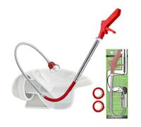 50 Inch Toilet Snake Drain Auger Cleaner Tool, Upgraded Grabber Unclogger Tool, Toilet Auger Grabber, Stainless Steel Telescoping Rod for Pick/Grab Objects Clogged in Toilet Pipes/Drain