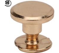 50 jeux de 6,5 mm de laiton Flat Head Bolder vis rivets clou DIY bricolage cuir promoteur vis backgold